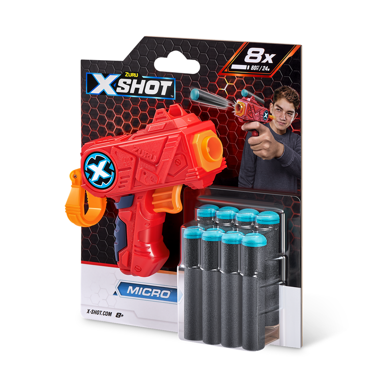 X-SHOT Blaster Excel Micro, arma de jucarie, 8 proiectile infant-ro